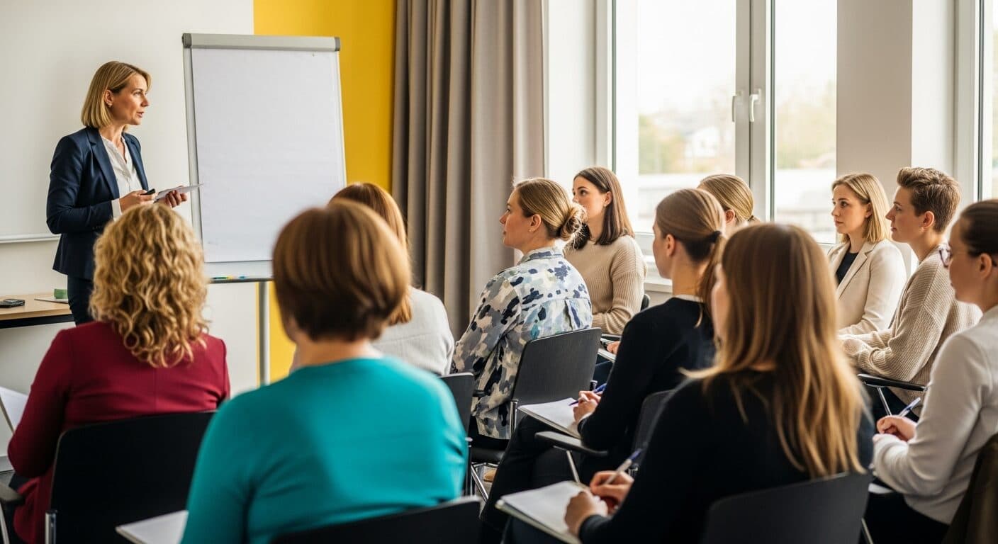 Heilpraktiker-Ausbildungsklasse – überwiegend Frauen lernen gemeinsam
